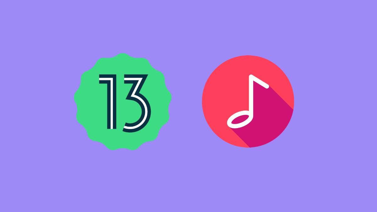 Android 13 logo next to music logo