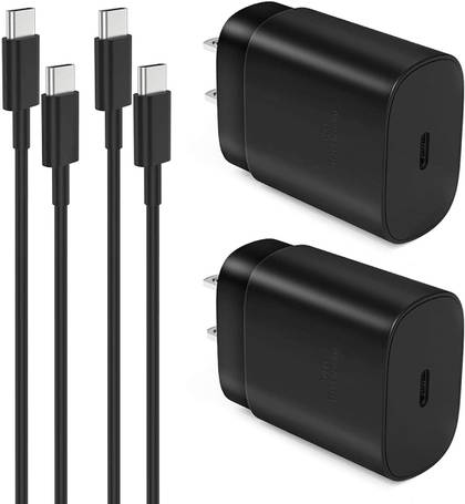 If you need a pair of chargers, this set of two might just do the trick. The chargers deliver 25W of power to the Galaxy S22 and they should work with just about any smartphone with the right cable.