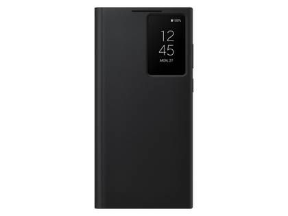 This cover case has a window in the front for an always-on clock or other functions. It's sold in Black, White, and Burgundy.