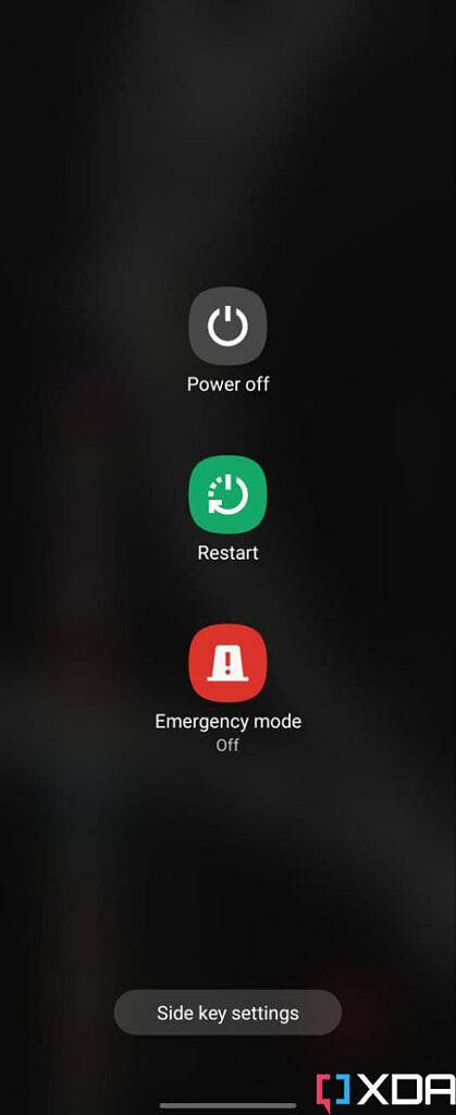 Galaxy Z Flip 3 power menu