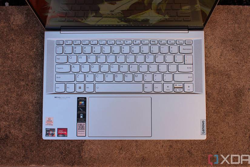 Top down view of laptop keyboard