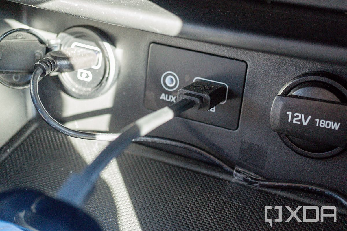 USB cable plugged in