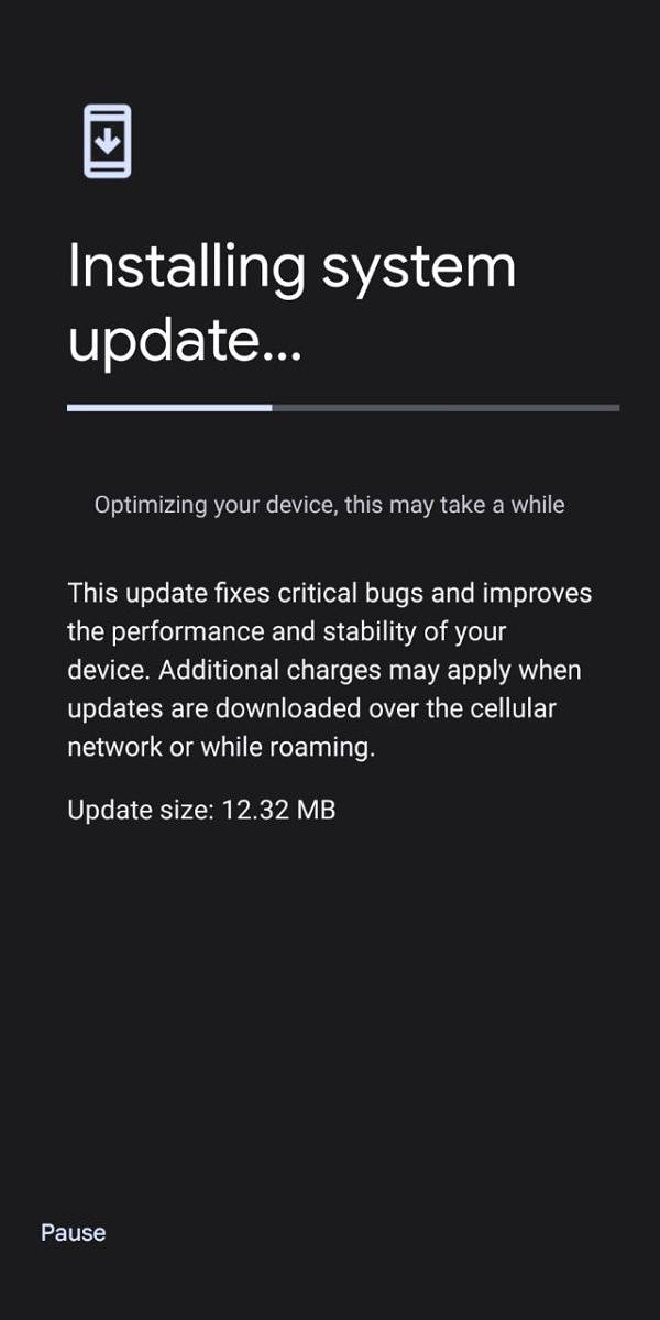 Pixel 3 installing an update