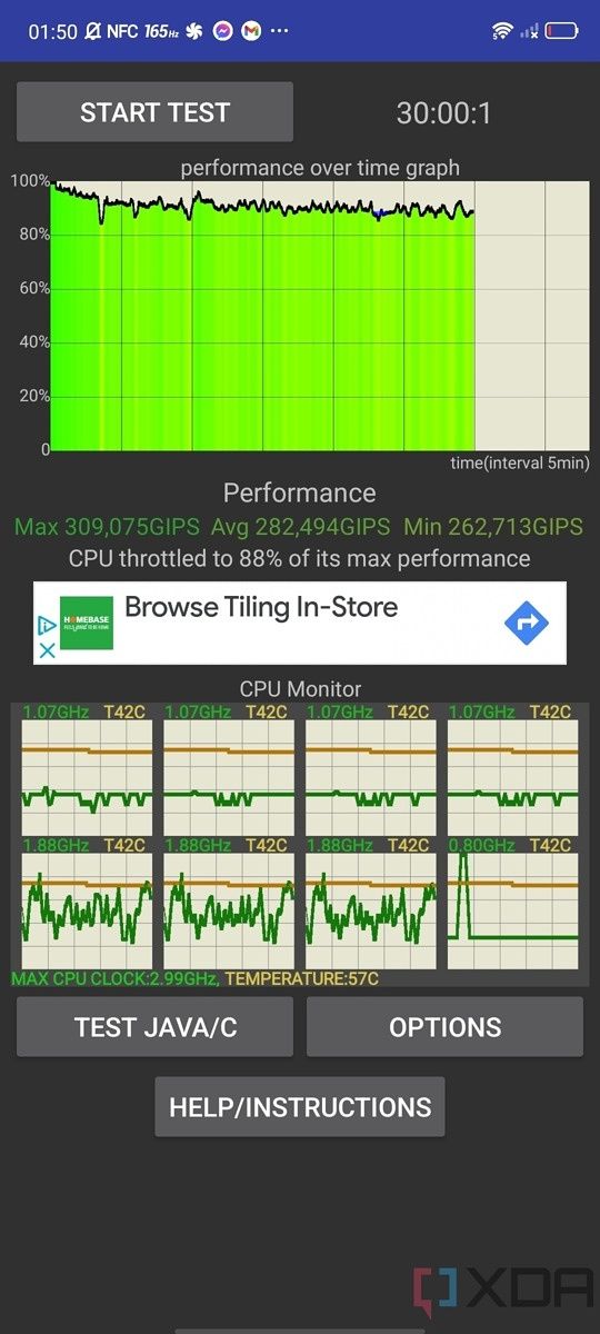 RedMagic 7 CPU Throttling Test with a fan