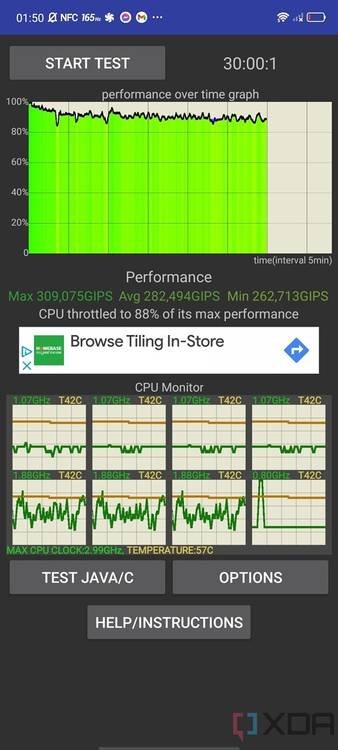 RedMagic 7 CPU Throttling Test with a fan