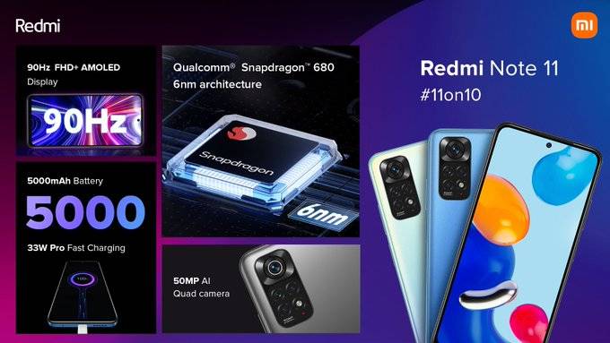 Redmi Note 11 India launch specs