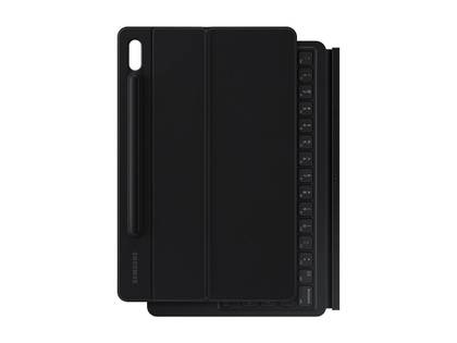 The Book Cover Keyboard for the Galaxy Tab S8 offers all-around protection plus a keyboard and touchpad to use it like a laptop. It also includes a kickstand.