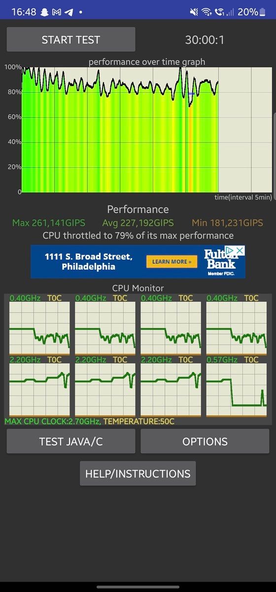 Samsung Galaxy S22 Ultra Exynos CPU Throttling Test
