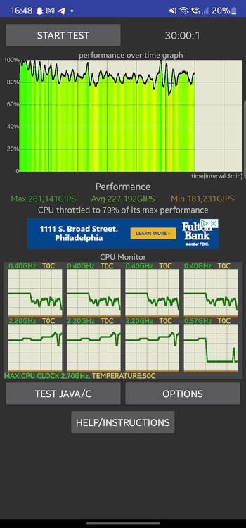Samsung Galaxy S22 Ultra Exynos CPU Throttling Test
