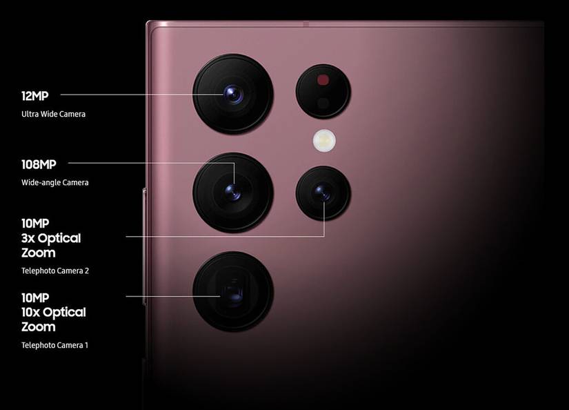 Samsung Galaxy S22 Ultra rear cameras