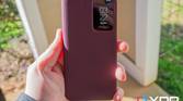 Samsung Galaxy S22 in magenta s-view case with flap closed