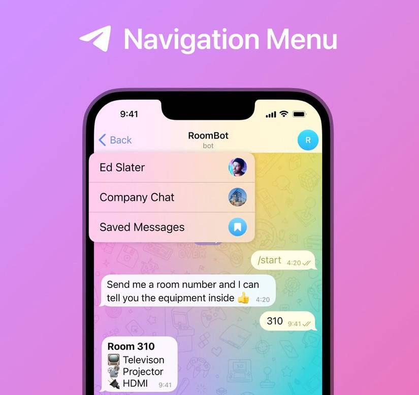 Telegram 8.5 back button