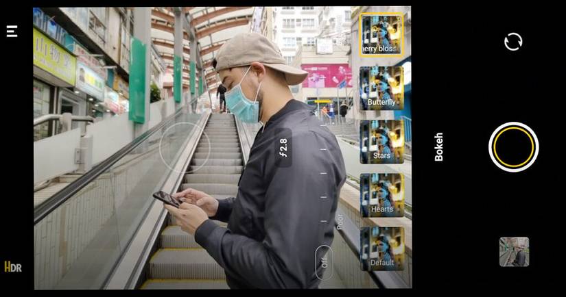 iQOO portrait camera viewfinder.