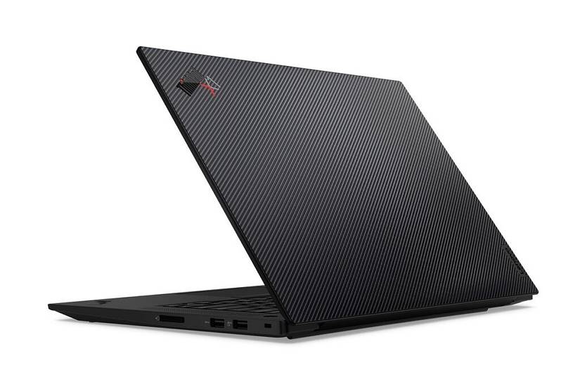 Rear view of the Lenovo ThinkPad X1 Extreme Gen 5 facing left