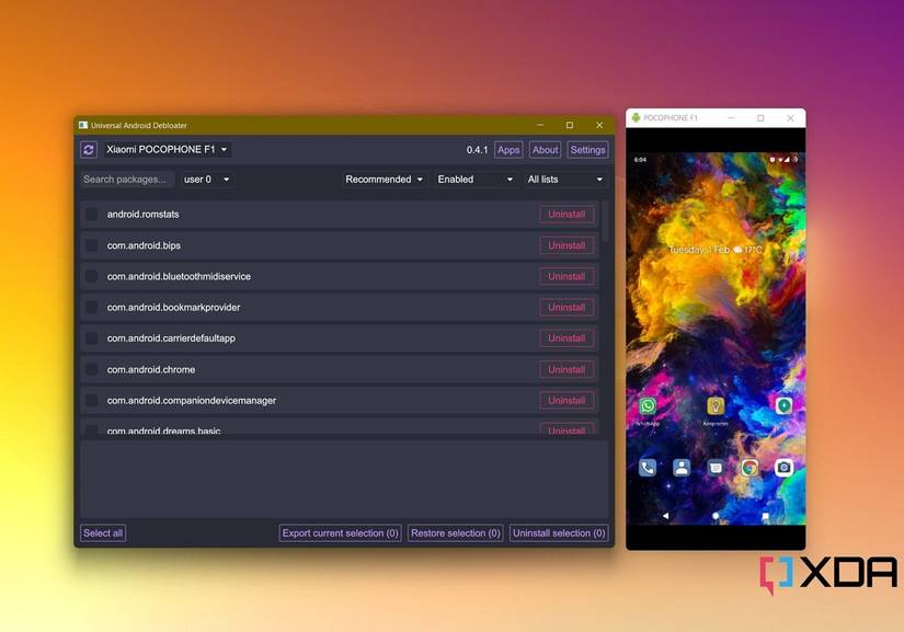 Universal Android Debloater with bloatware list featured