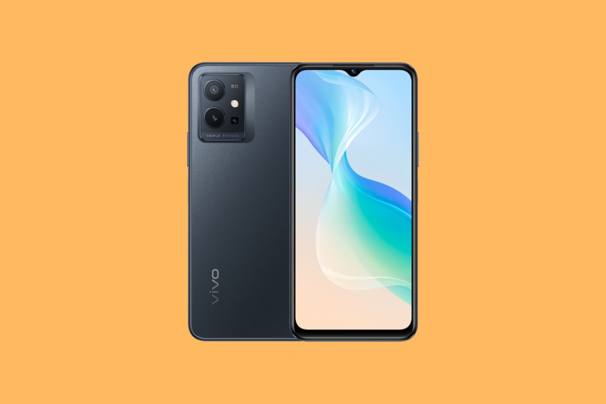 Vivo T1 on a solid orange background