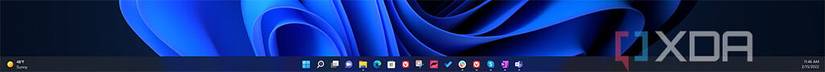 Screenshot of taskbar on Windows 11 with clock and weather