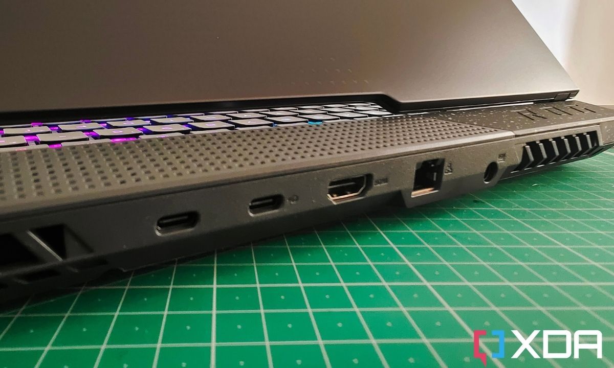 ASUS ROG Strix G15 ports on the back