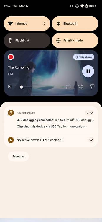 Android 13 media player UI from Android 13 DP2