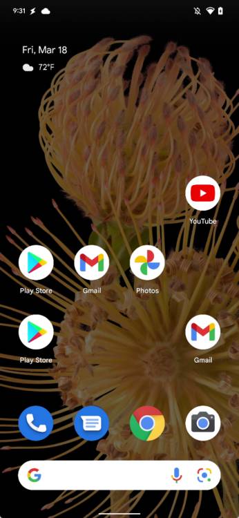 Android 13 wallpaper dimming feature in action