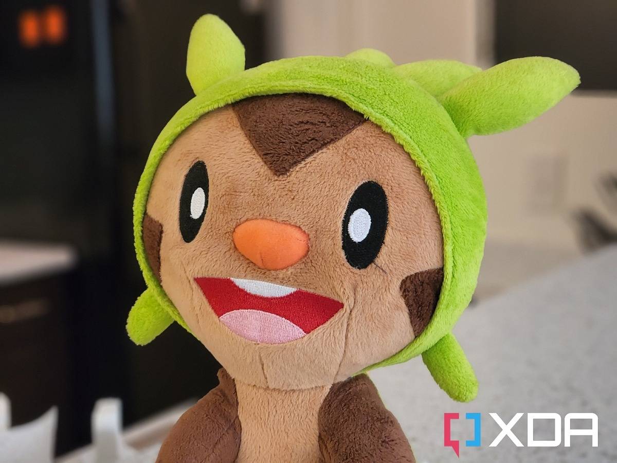 Photo of a Chespin plush with a blur effect