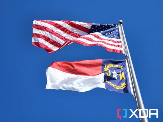 Photo of US and North Carolina flags