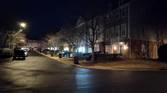 Photo of a street at night