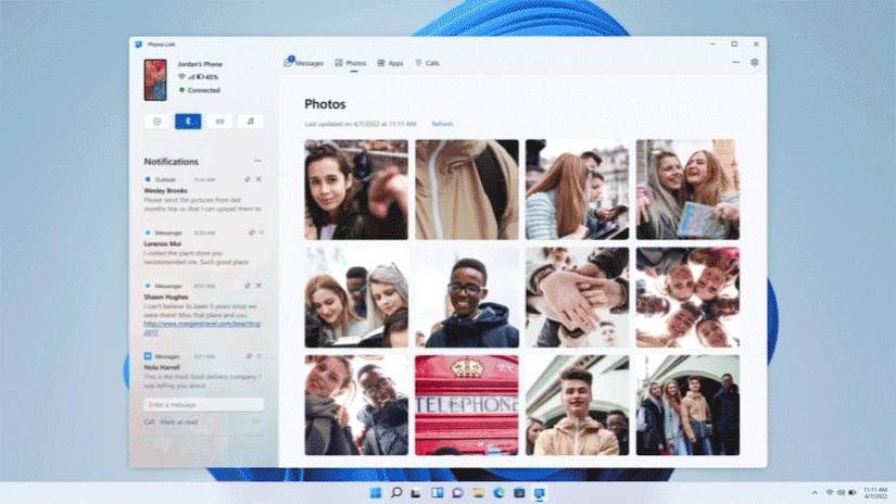Screenshot of Microsoft Phone Link