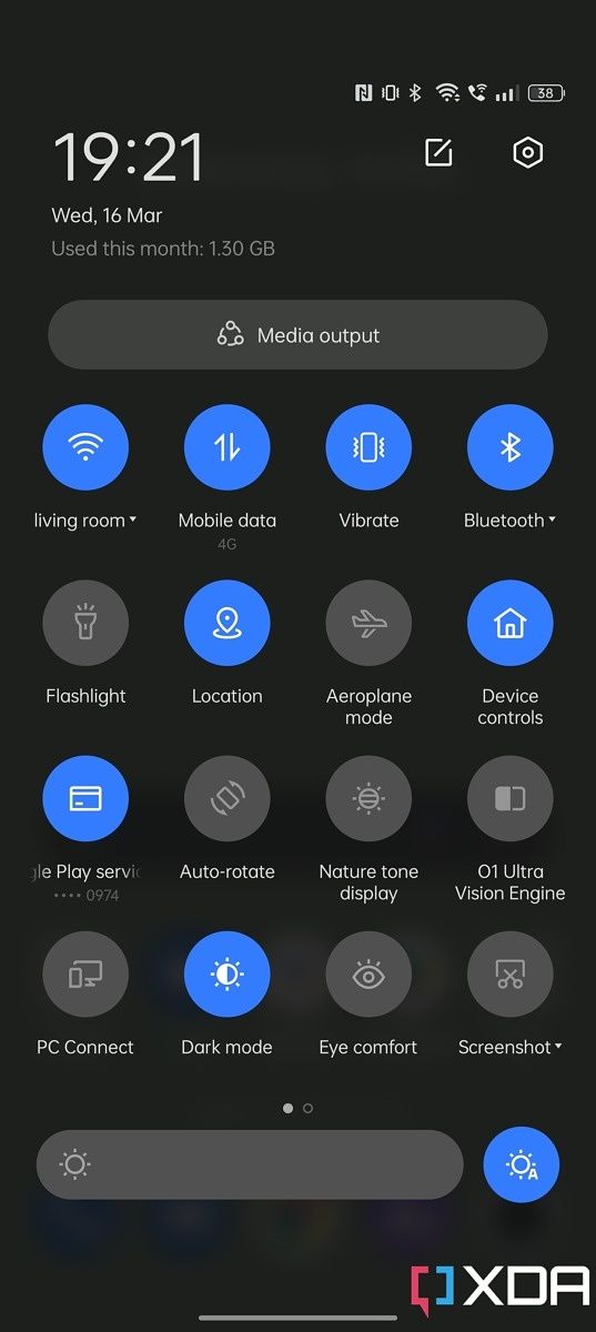 Realme GT 2 Pro quick settings