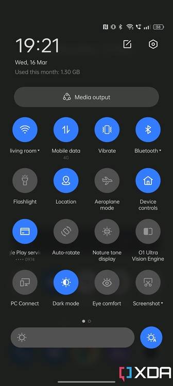 Realme GT 2 Pro quick settings