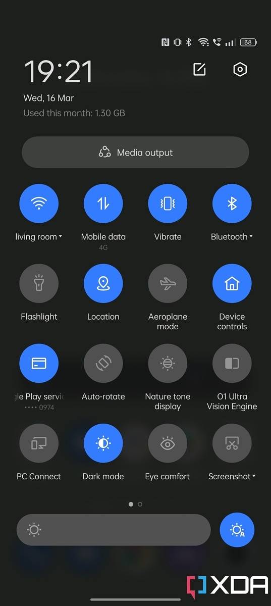 Realme GT 2 Pro quick settings