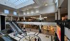 Wide-angle photo of the inside of a mall
