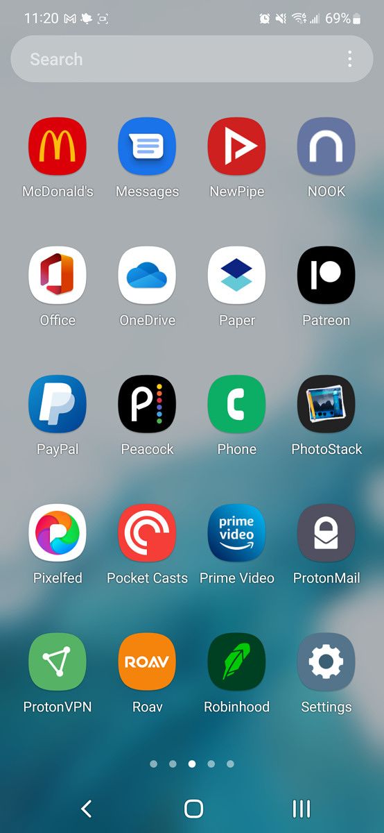 App drawer on Galaxy S22