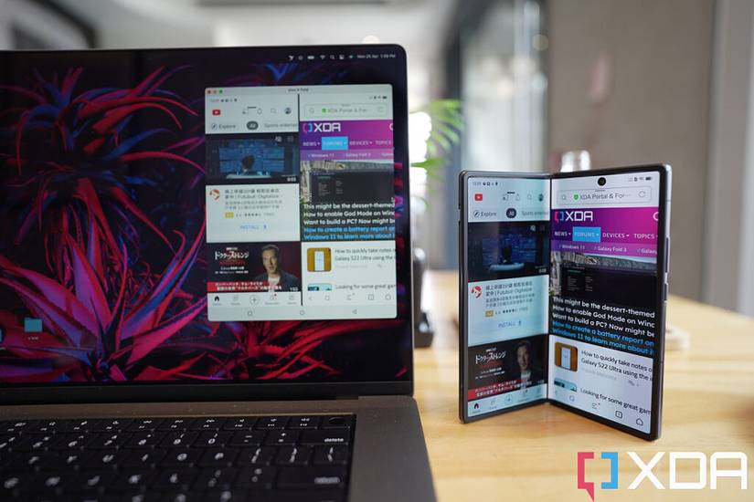 vivo x fold connected to a macbook
