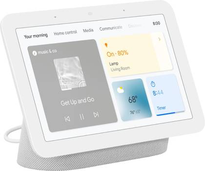 The Google Nest Hub (2nd Generation) is a 7-inch smart display that's the perfect addition to a smart home, especially in the kitchen or on your bedside table.