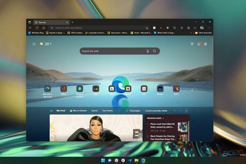 Microsoft Edge with new design for Windows 11