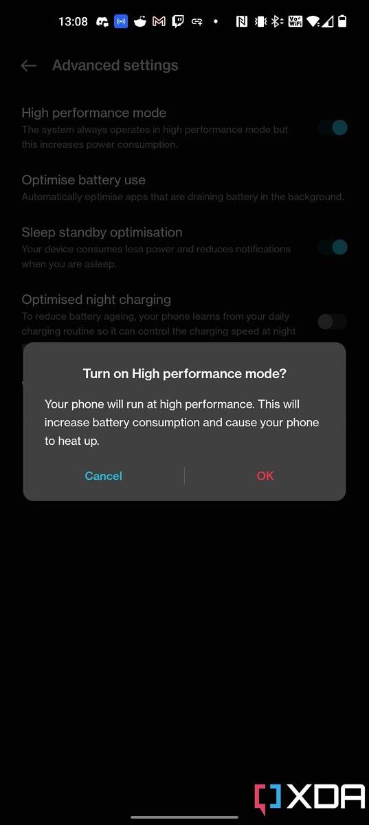 oneplus 10 pro high performance mode