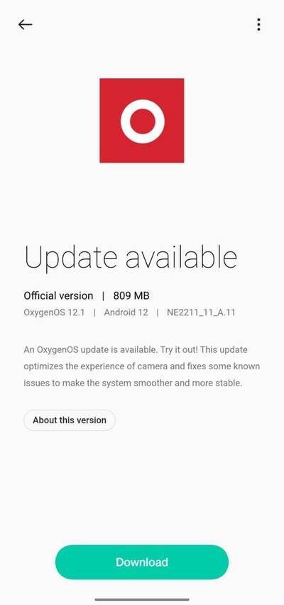 OnePlus 10 Pro India A.11 OTA