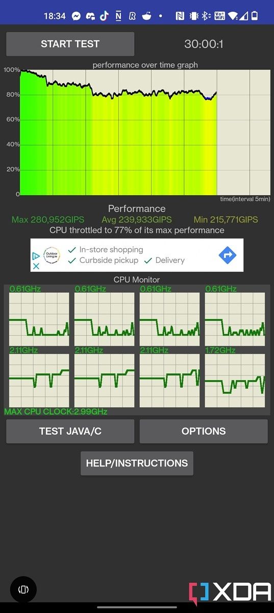 oneplus 10 pro cpu throttling test untouched app