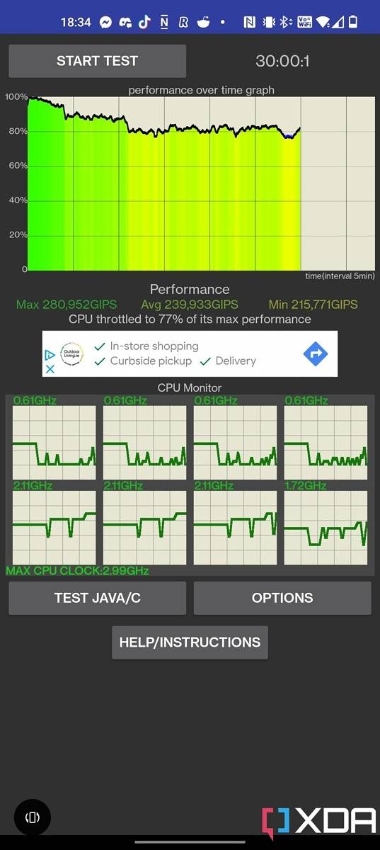 oneplus 10 pro cpu throttling test untouched app