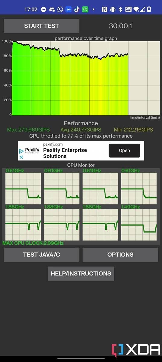 oneplus 10 pro cpu throttling test untouched app