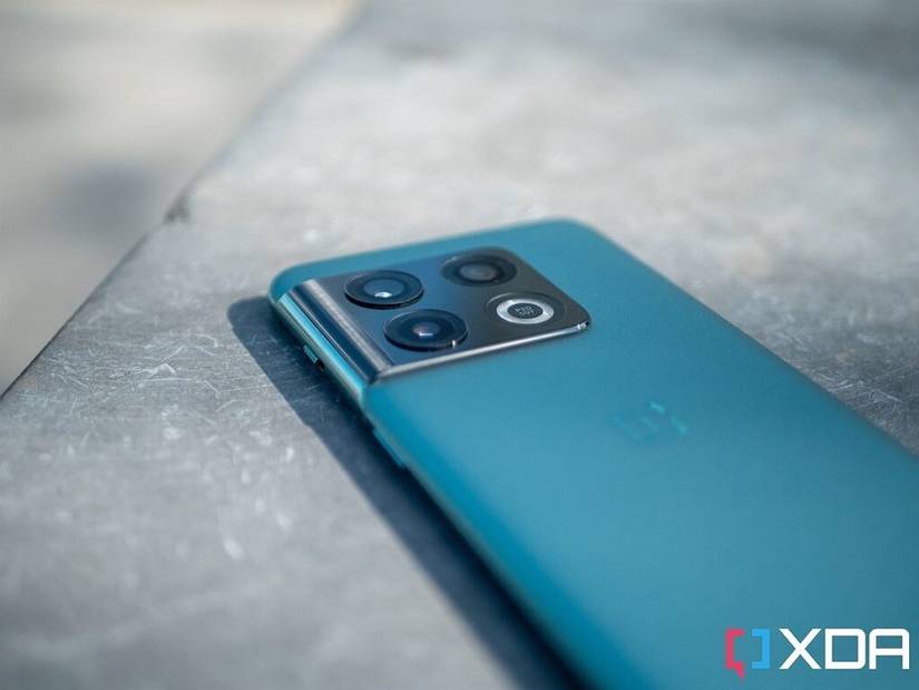 oneplus 10 pro back camera array with phone on granite