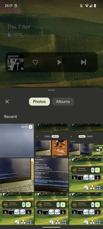 Android photo picker pop up