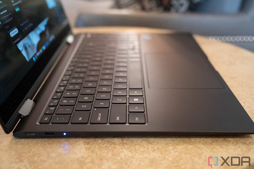 Angled view of laptop keyboard