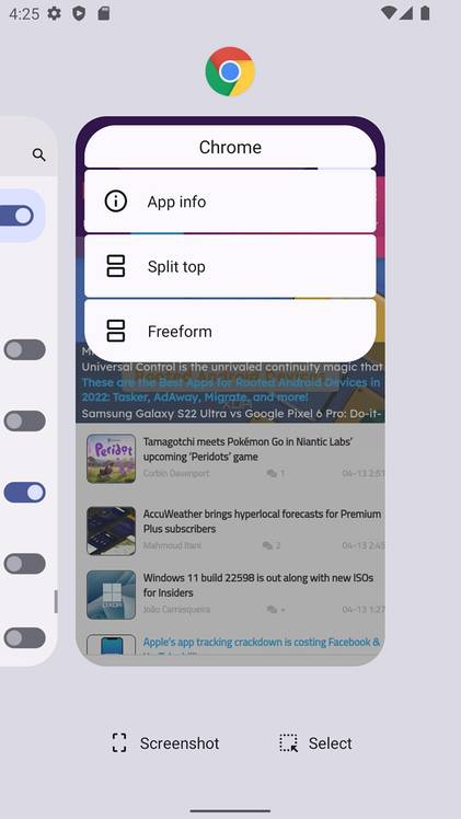 Freeform mode on Android