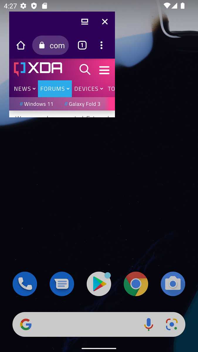 Freeform mode on Android