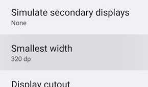 Smallest width setting