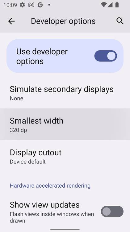 Smallest width setting
