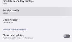 Smallest width setting