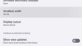 Smallest width setting